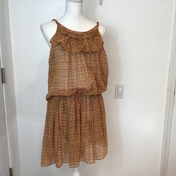 MARC JACOBS SILK BOHO HIPPIE FESTIVAL FLORAL SEMI SHEER MINI DRESS SZ 8 NWT - Picture 2 of 9
